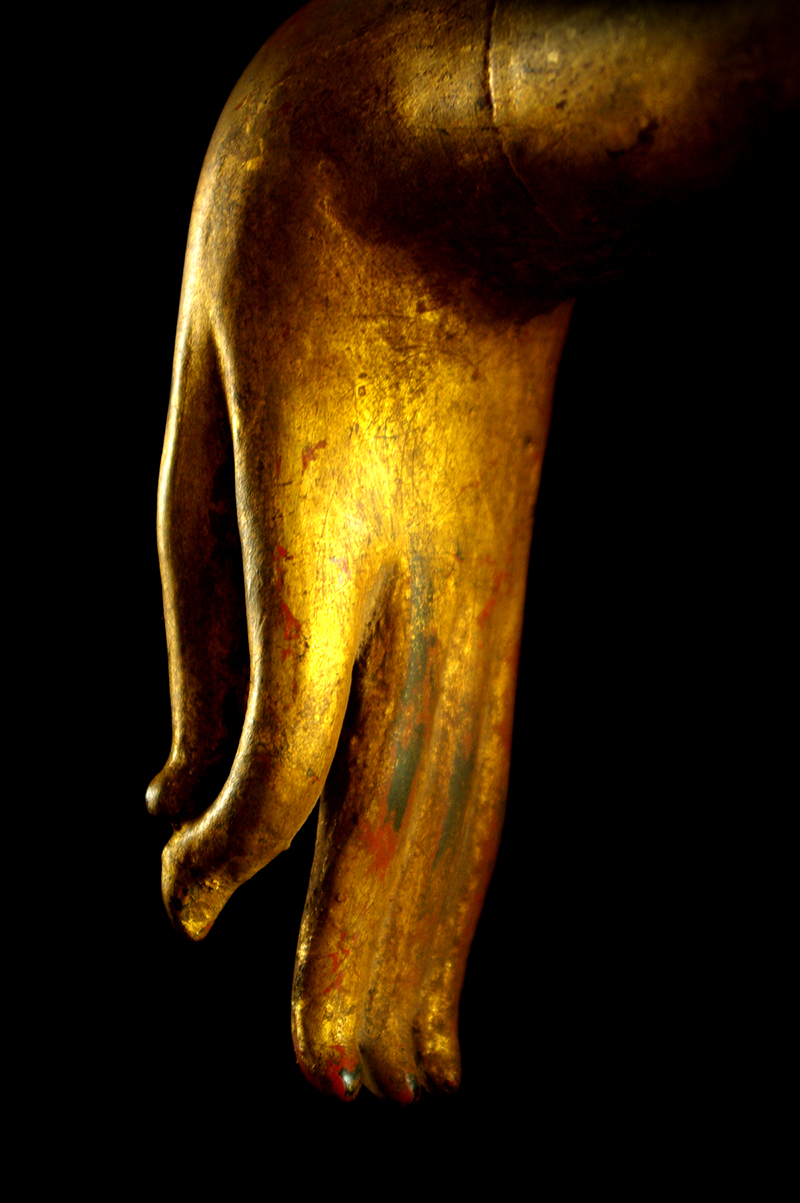 Extremely Rare Early 19C Standing Laos Buddha #B055